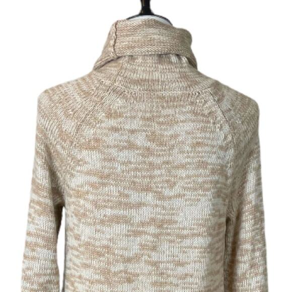 Athleta Women’s Sweater Dress Traverse Merino Wool Midi Length Funnel Neck Tan M - Picture 8 of 10